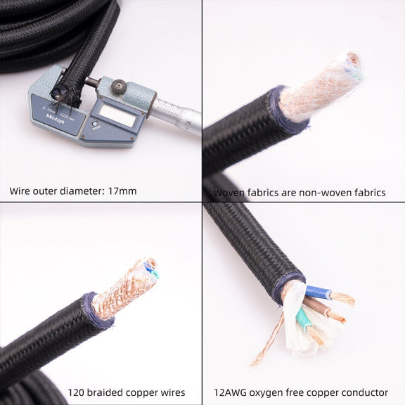 3720 HiFi Audio Universal AC Power Cable US Plug, Length:3m