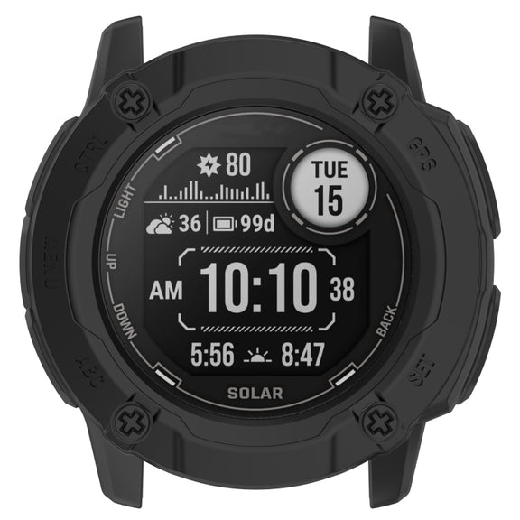 For Garmin Instinct 2X Armor Hollow Watch Protective Case(Black)