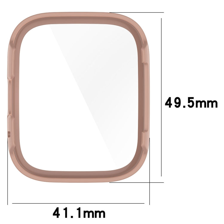 For Redmi Watch 3 Lite PC + Tempered Film Integrated Watch Protective Case(Black)