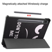 For Samsung Galaxy Tab S9 Custer Painted 3-Fold Holder Smart Leather Tablet Case(Big Eye Me)