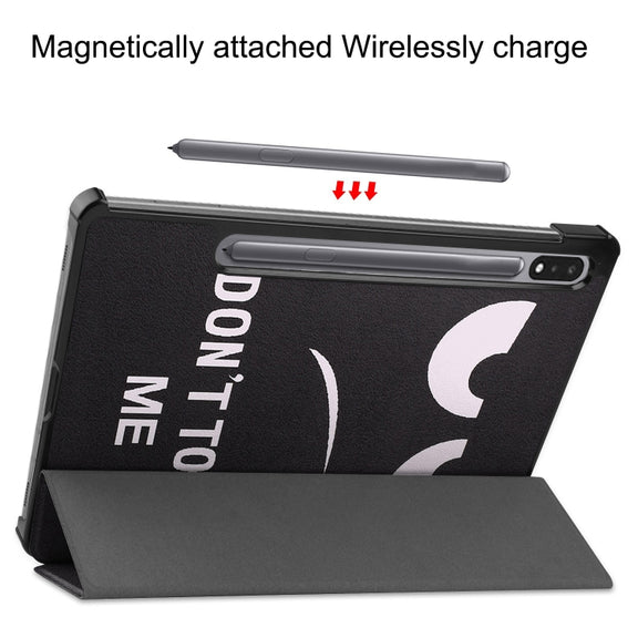 For Samsung Galaxy Tab S9 Custer Painted 3-Fold Holder Smart Leather Tablet Case(Big Eye Me)