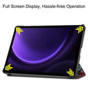 For Samsung Galaxy Tab S9 FE / S10 FE Custer Painted 3-Fold Holder Smart Leather Tablet Case(Graffiti)