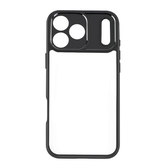 For iPhone 17 Pro Max Frosted TPU + Transparent PC Phone Case(Black)