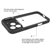 For iPhone 17 Pro Max Frosted TPU + Transparent PC Phone Case(Black)