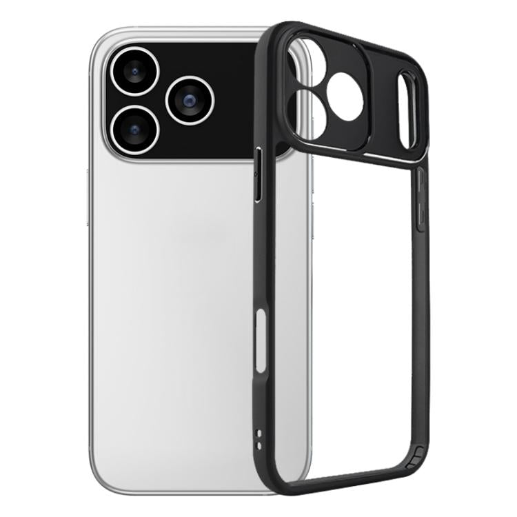 For iPhone 17 Pro Frosted TPU + Transparent PC Phone Case(Black)