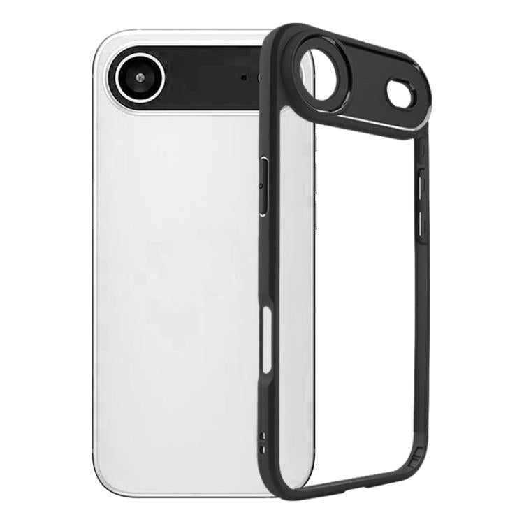 For iPhone 17 Air Frosted TPU + Transparent PC Phone Case(Black)