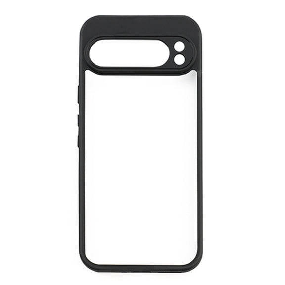 For Google Pixel 9 Frosted TPU + Transparent PC Phone Case(Black)