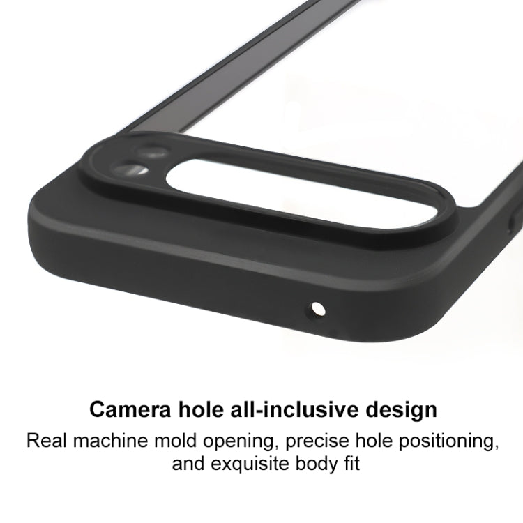 For Google Pixel 9 Frosted TPU + Transparent PC Phone Case(Black)