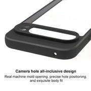 For Google Pixel 9 Frosted TPU + Transparent PC Phone Case(Black)