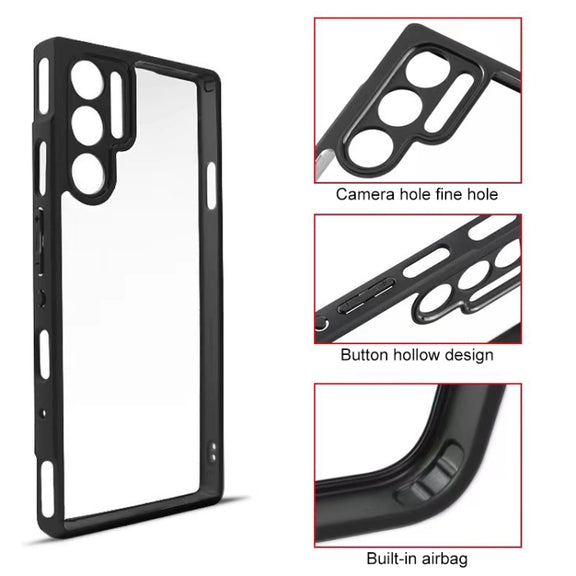 For ZTE nubia Red Magic 9 Pro / 9 Pro+ Frosted TPU + Transparent PC Phone Case(Black)