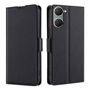 For vivo Y03 4G Ultra-thin Voltage Side Buckle Horizontal Flip Leather Phone Case(Black)