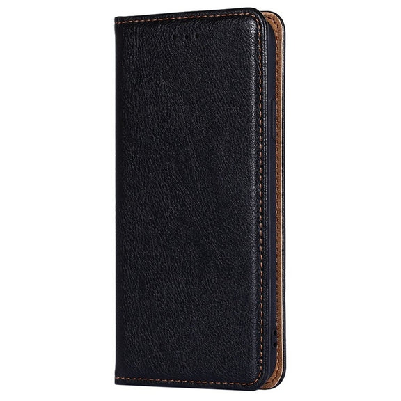For vivo Y03 4G Gloss Oil Solid Color Magnetic Leather Phone Case(Black)