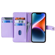 For Huawei Mate 60 Lite Sheep Texture Cross-body Zipper Wallet Leather Phone Case(Purple)