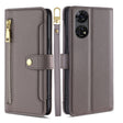 For ZTE Anshin Family Sheep Texture Cross-body Zipper Wallet Leather Phone Case(Grey) - ZTE Cases by PMC TechLife | Online Shopping South Africa | PMC TechLife | Buy Now Pay Later Mobicred