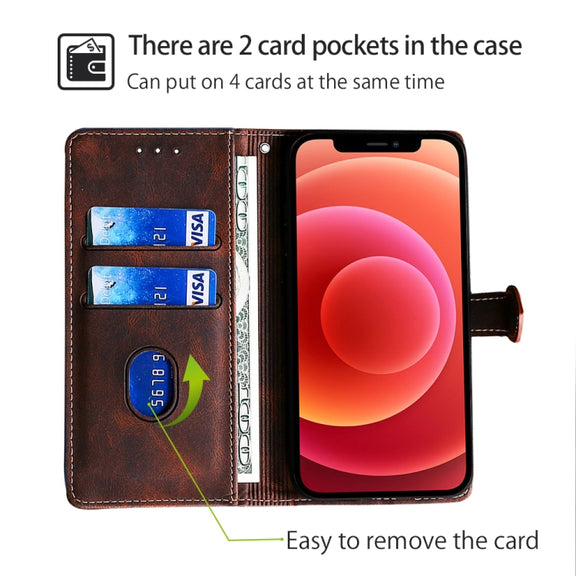For Honor Magic6 Pro 5G Skin Feel Magnetic Buckle Leather Phone Case(Brown)