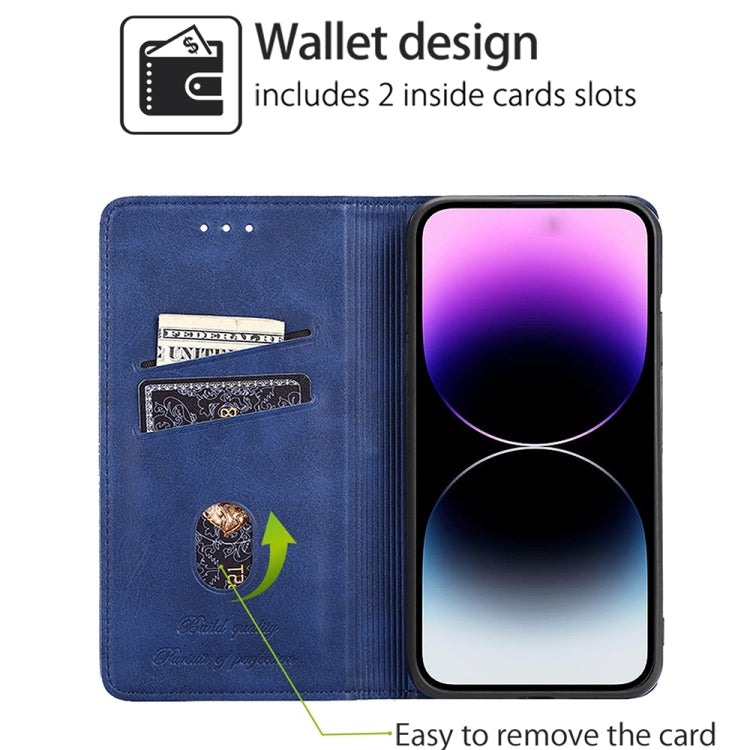 For Honor Magic6 Pro Cow Texture Magnetic Leather Phone Case(Blue)