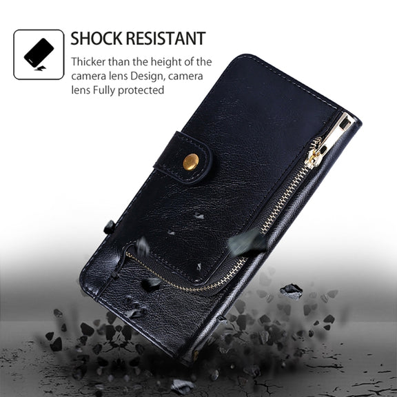 For Honor Magic6 Pro Zipper Bag Leather Phone Case(Black)