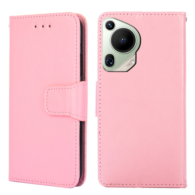 For Huawei Pura 70 Ultra 5G Crystal Texture Leather Phone Case(Pink)