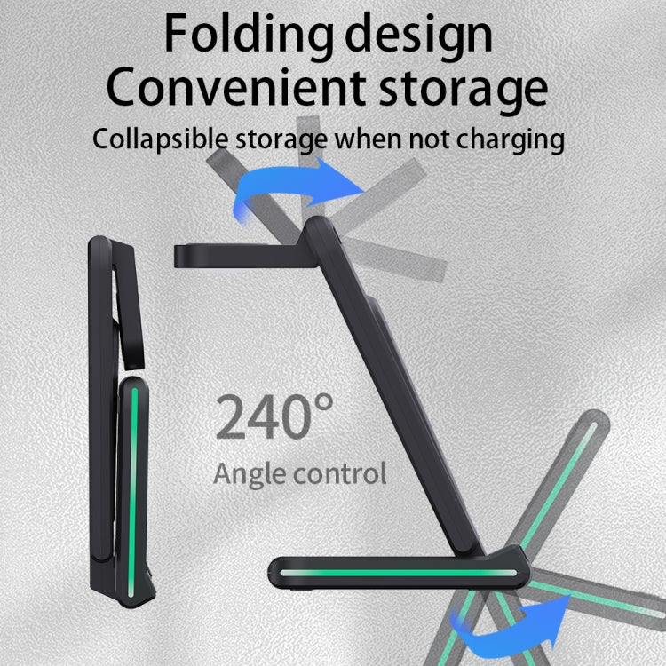 H28 15W 5 in 1 Folding Multifunctional Wireless Charger(Black)