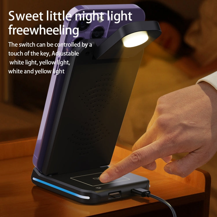 H28 15W 5 in 1 Folding Multifunctional Wireless Charger(Black)
