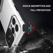 For iPhone 16 Pro Stereoscopic Holder Sliding Camshield Phone Case(White)