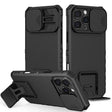 For iPhone 16 Pro Stereoscopic Holder Sliding Camshield Phone Case(Black) - iPhone 16 Pro Cases by PMC TechLife | Online Shopping South Africa | PMC TechLife | Buy Now Pay Later Mobicred