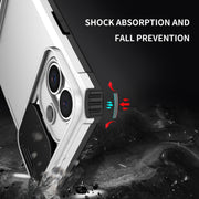 For iPhone 16 Stereoscopic Holder Sliding Camshield Phone Case(White)