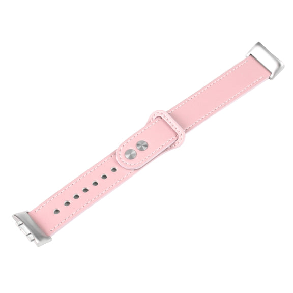 For Fitbit Charge 5 PU Leather Replacement Watch Band(Pink)
