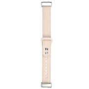 For Fitbit Charge 5 PU Leather Replacement Watch Band(Creamy White)