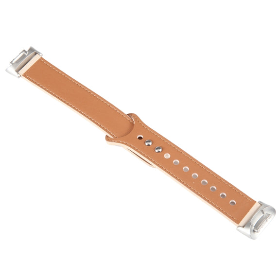 For Fitbit Charge 5 PU Leather Replacement Watch Band(Creamy White)