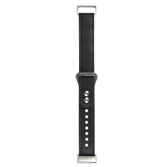 For Fitbit Charge 5 PU Leather Replacement Watch Band(Black)