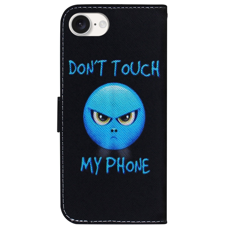 For iPhone 16e Coloured Drawing Flip Leather Phone Case(Anger)