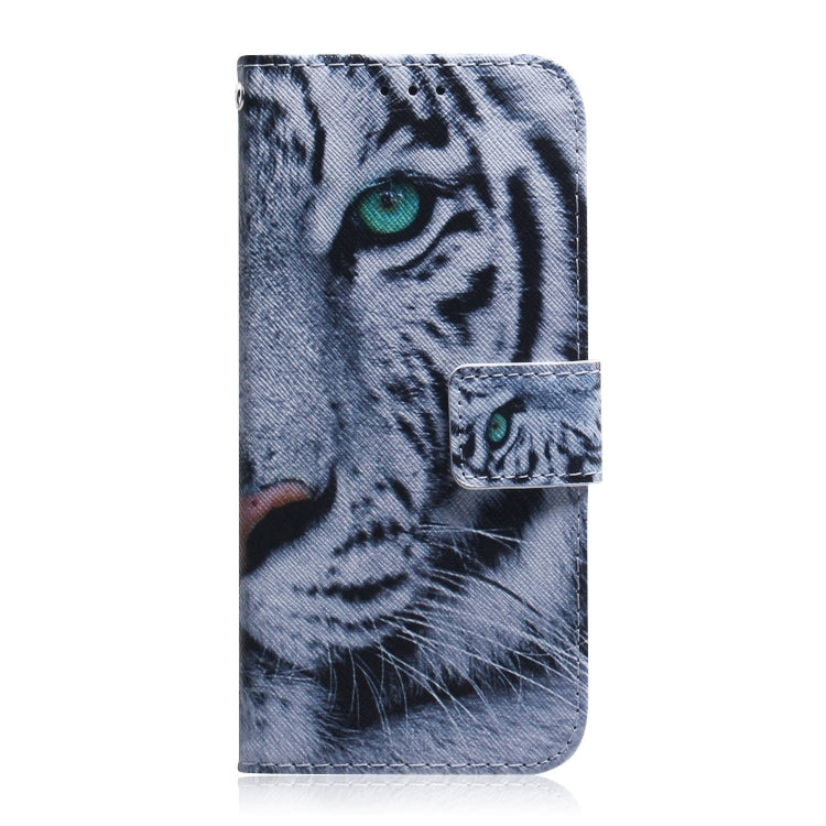 For iPhone 16 Coloured Drawing Flip Leather Phone Case(Tiger)