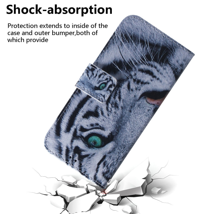 For iPhone 16 Coloured Drawing Flip Leather Phone Case(Tiger)
