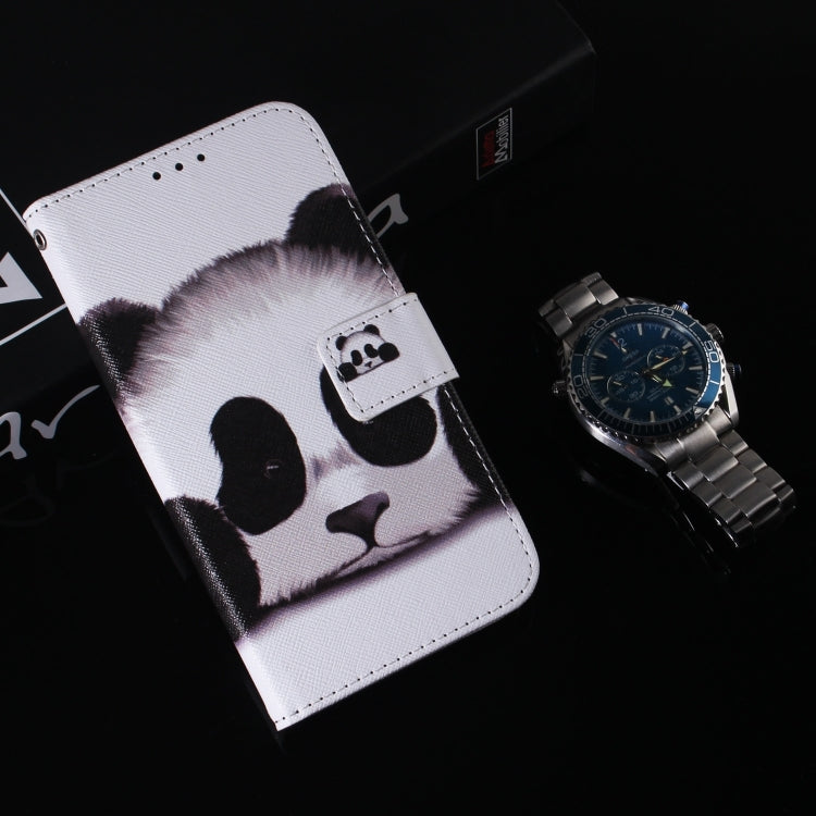 For iPhone 16 Coloured Drawing Flip Leather Phone Case(Panda)