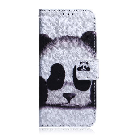 For iPhone 16 Coloured Drawing Flip Leather Phone Case(Panda)