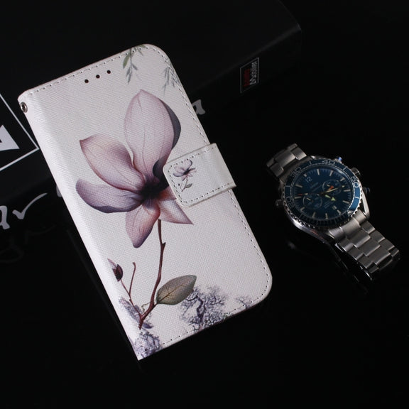 For iPhone 16 Coloured Drawing Flip Leather Phone Case(Magnolia)