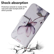 For iPhone 16 Coloured Drawing Flip Leather Phone Case(Magnolia)