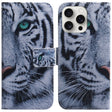 For iPhone 16 Pro Coloured Drawing Flip Leather Phone Case(Tiger) - iPhone 16 Pro Cases by PMC TechLife | Online Shopping South Africa | PMC TechLife | Buy Now Pay Later Mobicred