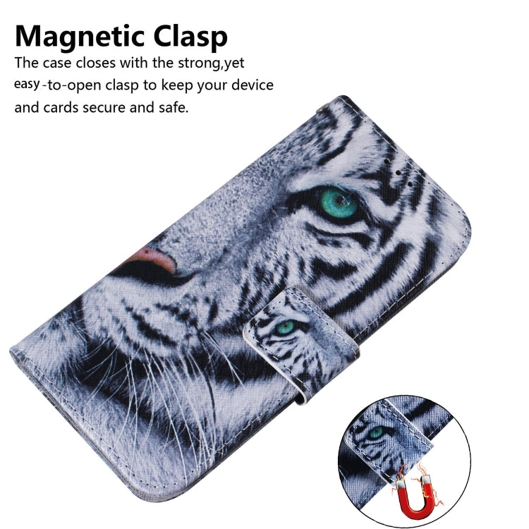 For iPhone 16 Pro Coloured Drawing Flip Leather Phone Case(Tiger)