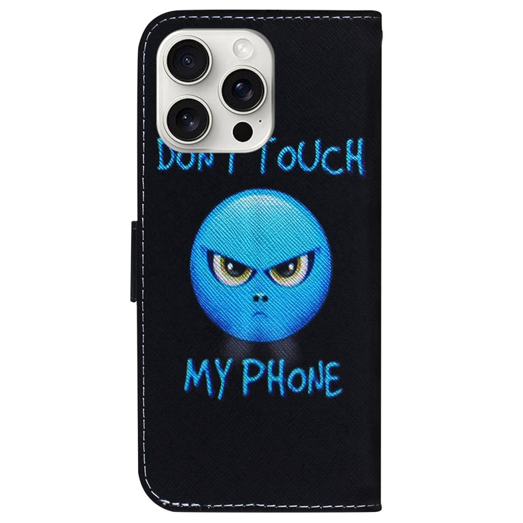 For iPhone 16 Pro Coloured Drawing Flip Leather Phone Case(Anger)