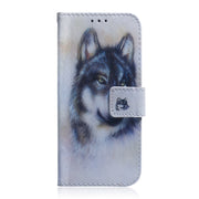 For iPhone 16 Plus Coloured Drawing Flip Leather Phone Case(White Wolf)