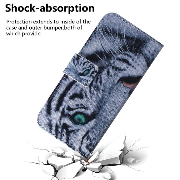 For iPhone 16 Plus Coloured Drawing Flip Leather Phone Case(Tiger)