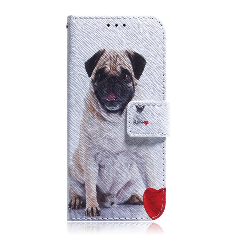 For iPhone 16 Plus Coloured Drawing Flip Leather Phone Case(Pug)
