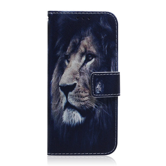 For iPhone 16 Plus Coloured Drawing Flip Leather Phone Case(Lion)