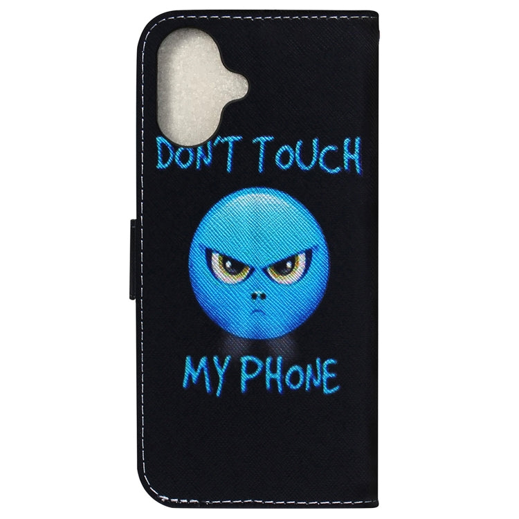 For iPhone 16 Plus Coloured Drawing Flip Leather Phone Case(Anger)