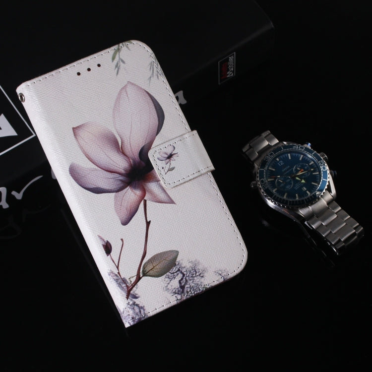 For iPhone 16 Plus Coloured Drawing Flip Leather Phone Case(Magnolia)