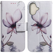 For iPhone 16 Plus Coloured Drawing Flip Leather Phone Case(Magnolia)