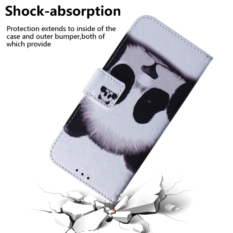 For iPhone 16 Pro Max Coloured Drawing Flip Leather Phone Case(Panda)