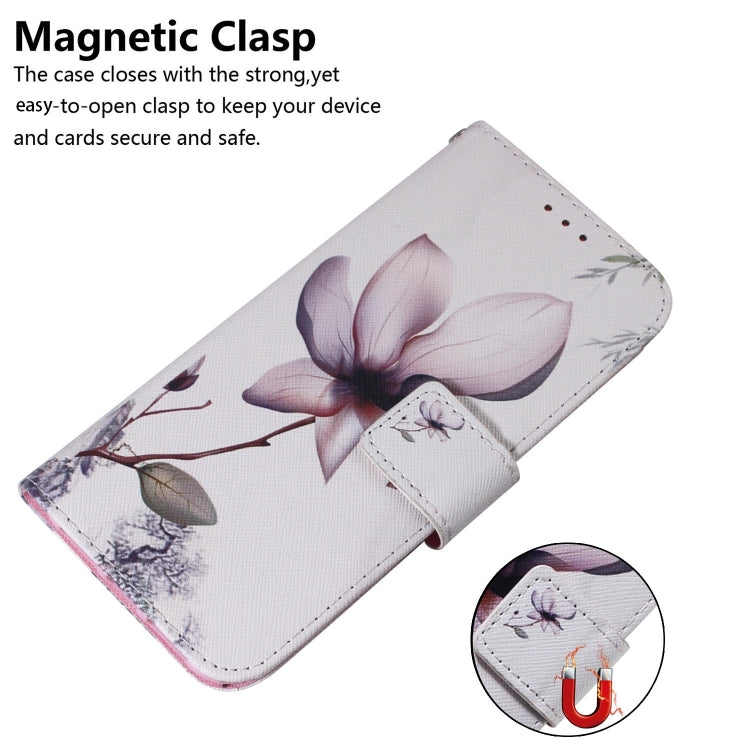For iPhone 16 Pro Max Coloured Drawing Flip Leather Phone Case(Magnolia)